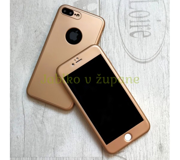 360° kryt Mate silikónový iPhone 7 Plus/8 Plus - zlatý